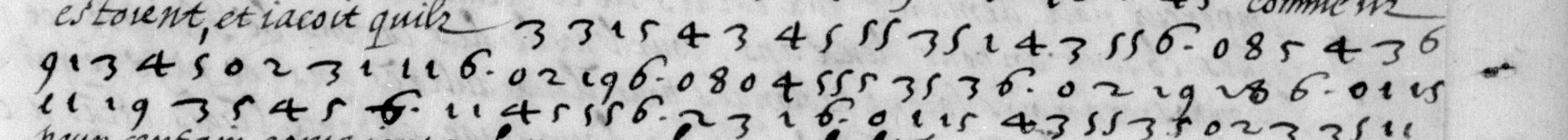 Lines of numerical ciphertext in L’Abbé’s March letter