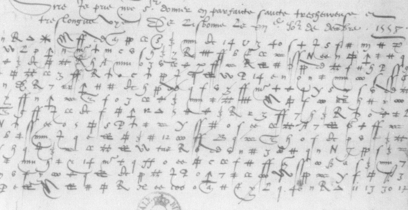 Cipher postscript in de Seure’s letter no. 44